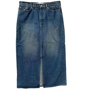 GAP Denim Maxi Skirt Vintage 100% Cotton Size 12